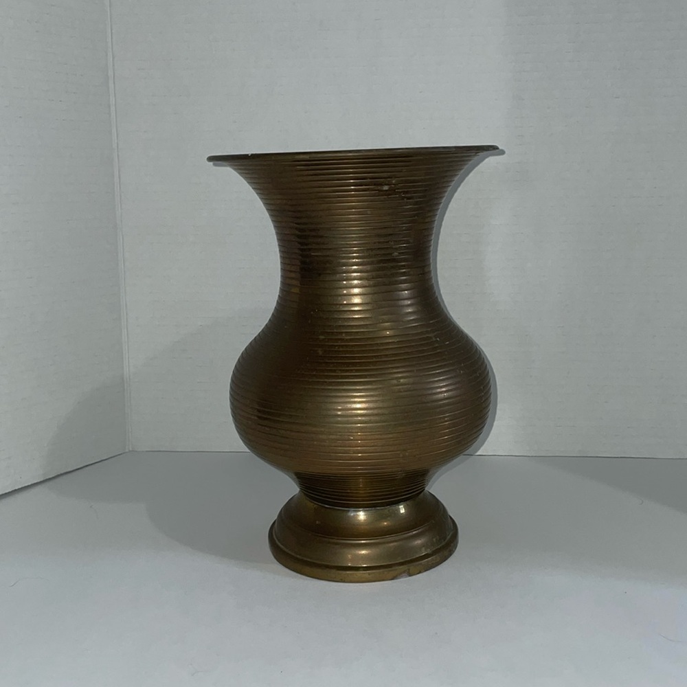 Brass Vase 9” India Home Decor Floral Display